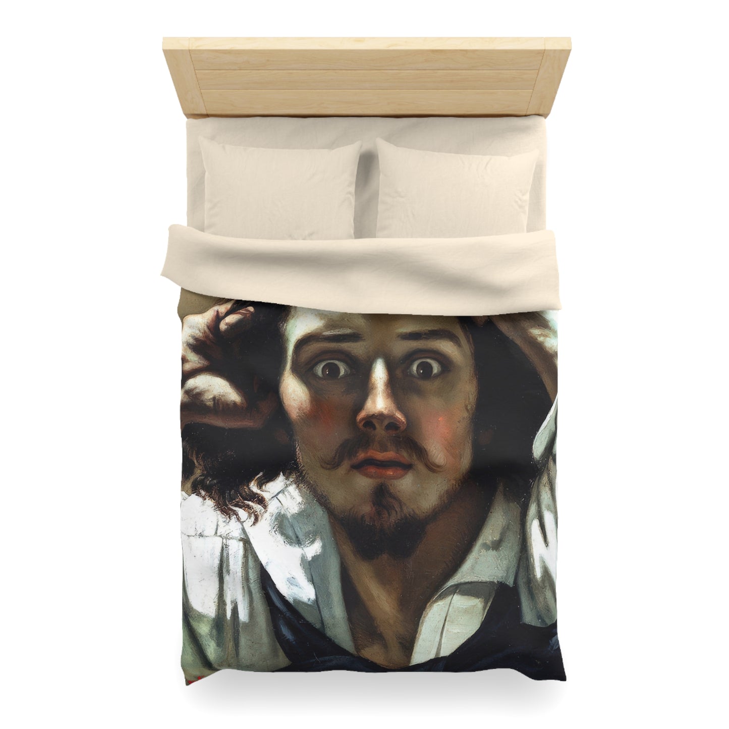 Courbet, Gustave - The Desperate Man (1843) - Microfiber Duvet Cover