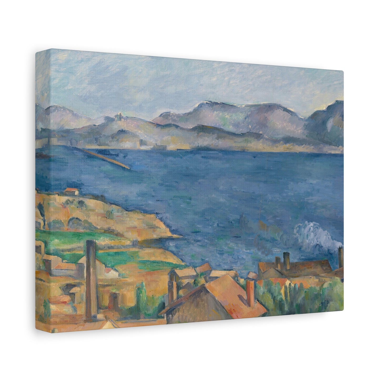 Cézanne, Paul - The Bay of Marseille, Seen from L'Estaque (1885) - Canvas Block, unframed