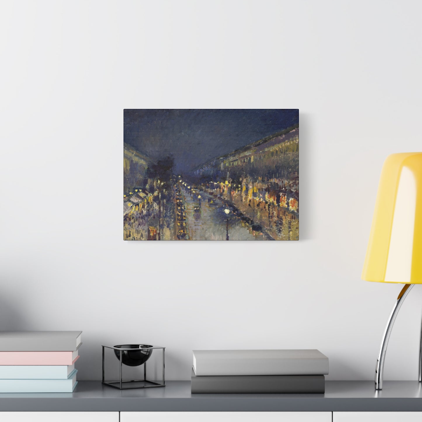 Pissarro, Camille - The Boulevard Montmartre At Night (1897) - Canvas Block, unframed