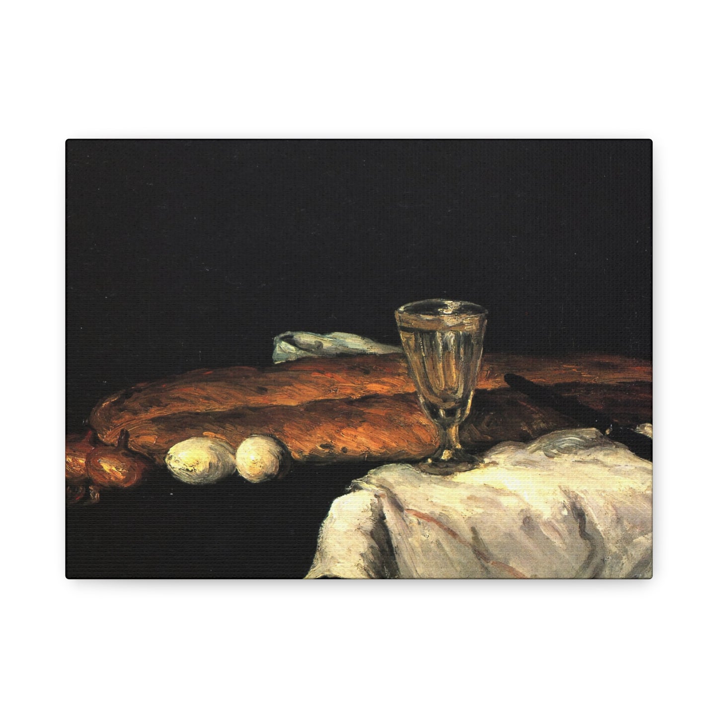 Cézanne, Paul - Still Life with Bread and Eggs (1865) - Canvas Block, unframed