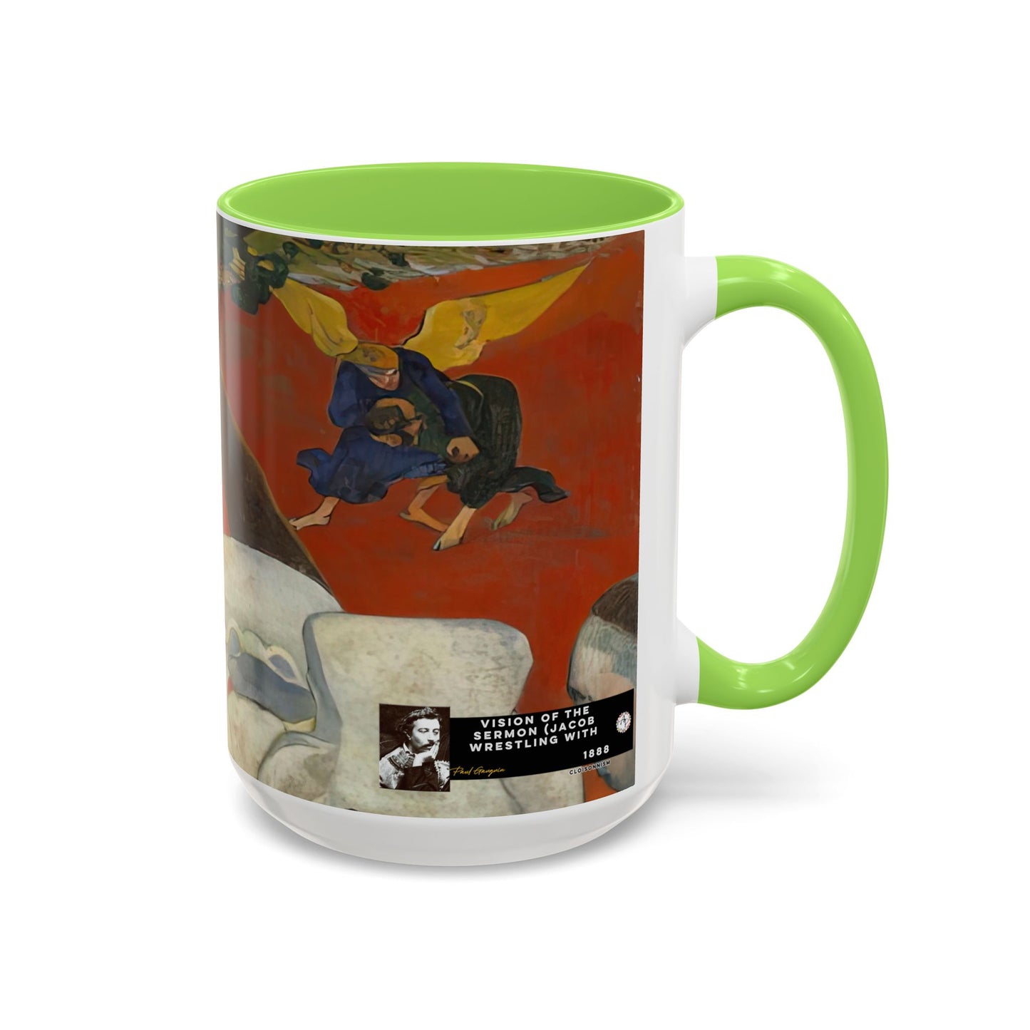 Gauguin, Paul - Vision of the Sermon (Jacob Wrestling with the Angel) (1888) - Colorful Accent Mugs