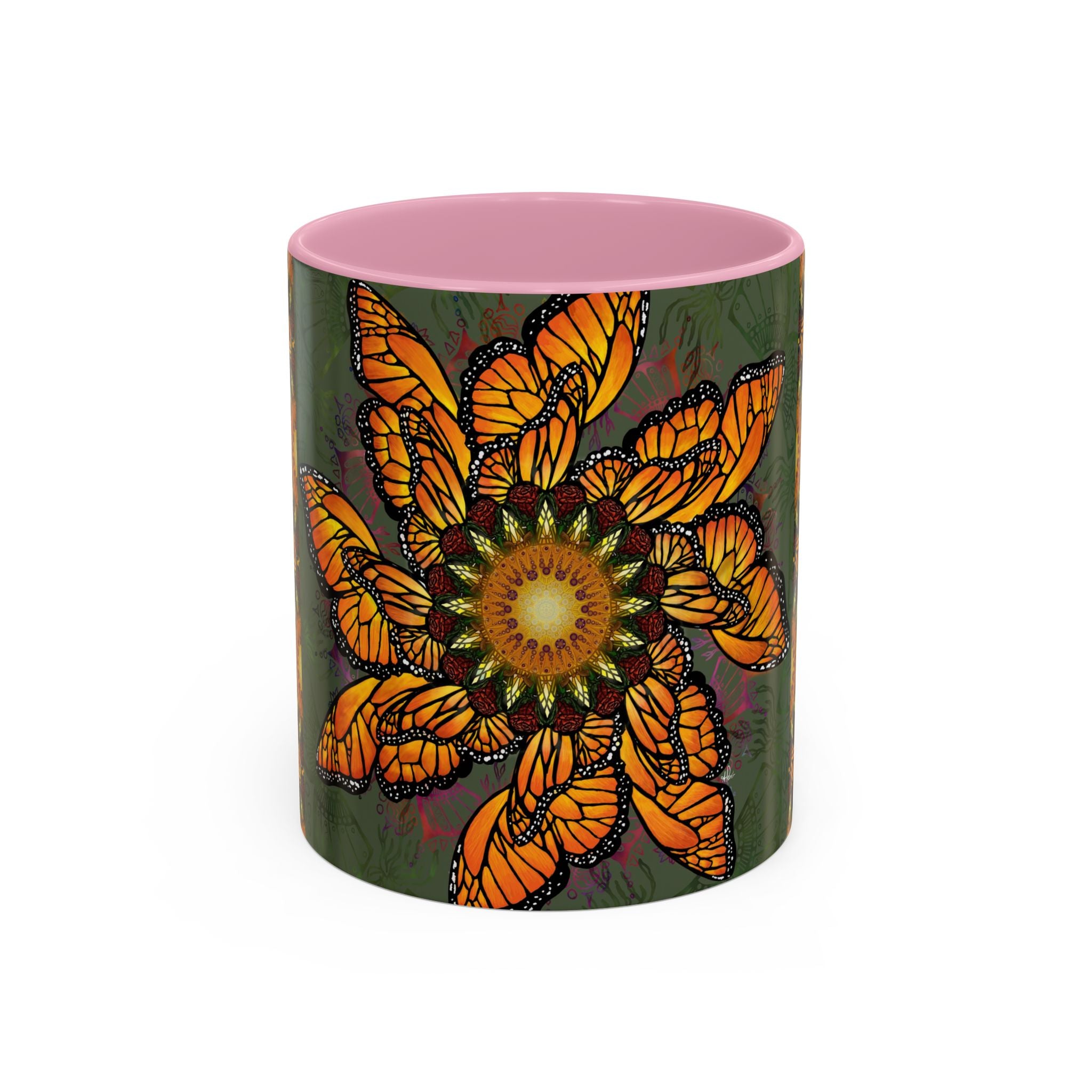 Monarch Butterfly Mandala - Colorful Accent Mugs