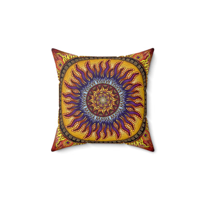Pacio, Adam - Solar Disc Mandala - Suede Square Pillow