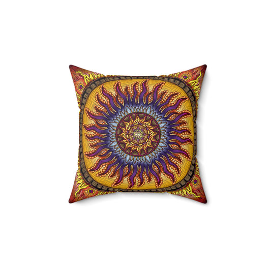 Pacio, Adam - Solar Disc Mandala - Suede Square Pillow