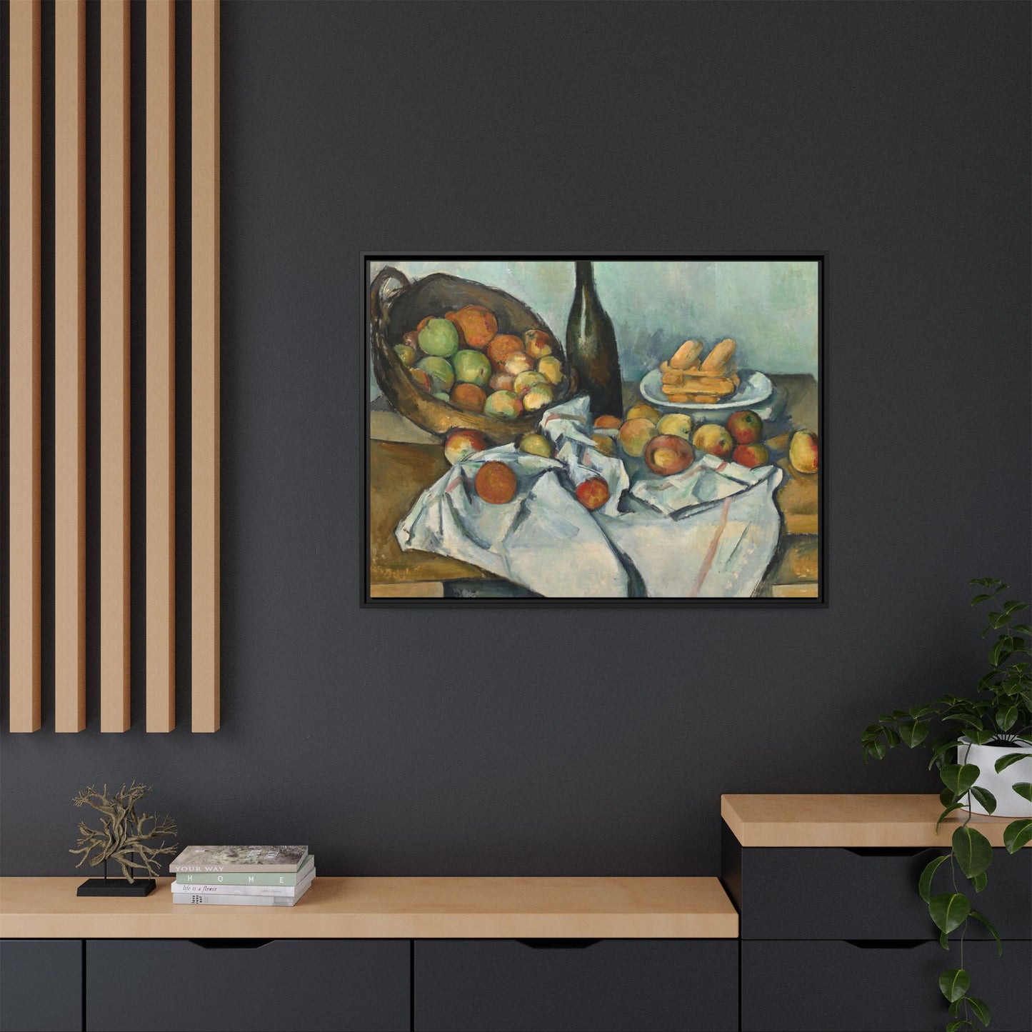 Cézanne, Paul - Basket of Apples (1893) - Matte Canvas, Framed