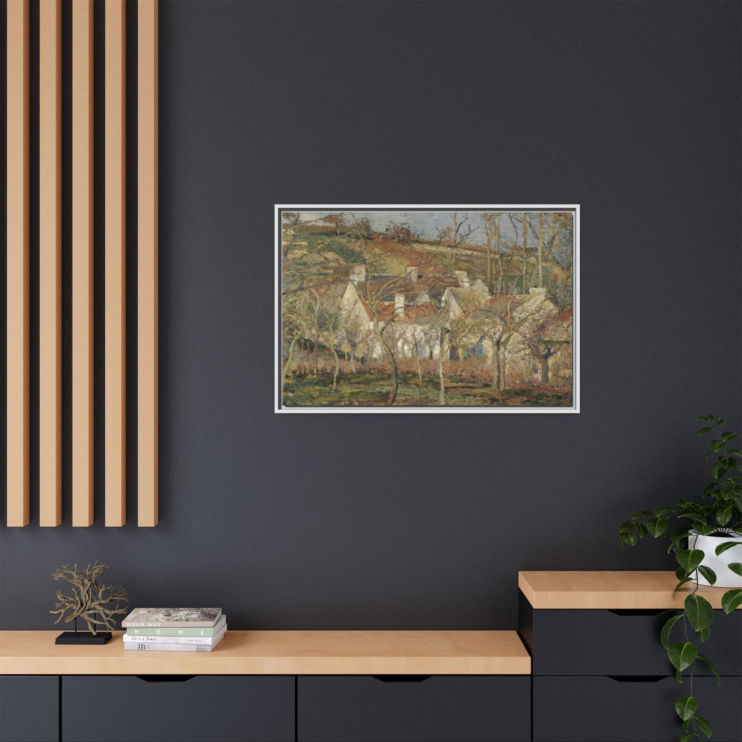 Pissarro, Camille - Red Roofs, Corner of a Village in Winter (1877) - Matte Canvas, Framed