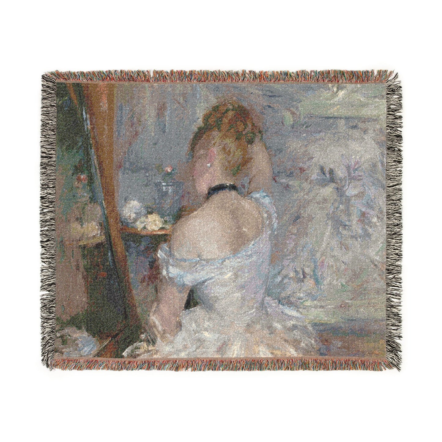 Morisot, Berthe - Woman at Her Toilette (1880) - Woven Blanket