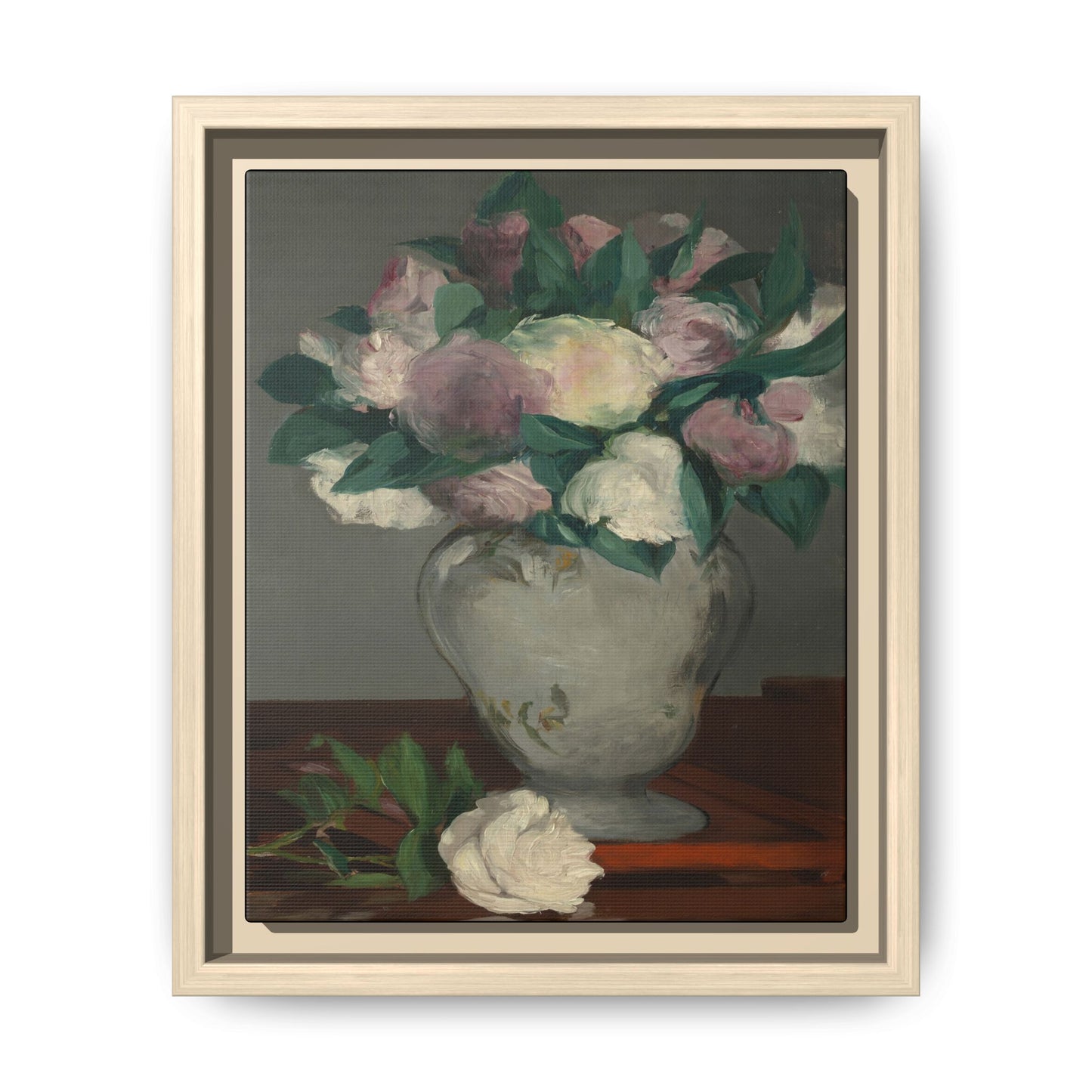 Manet, Édouard - Peonies (1864) - Matte Canvas, Framed