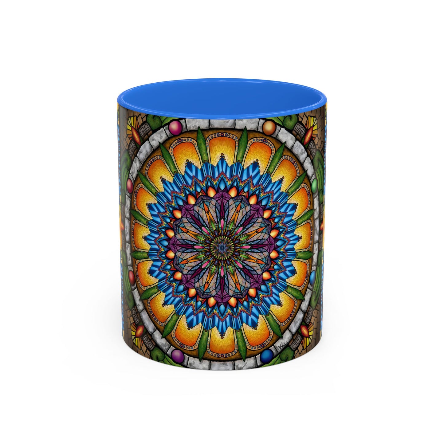 Pacio, Adam - Emerald Arrows Mandala - Colorful Accent Mugs