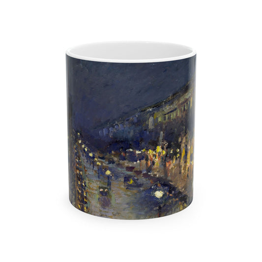 Pissarro, Camille - The Boulevard Montmartre At Night (1897) - Ceramic Mug