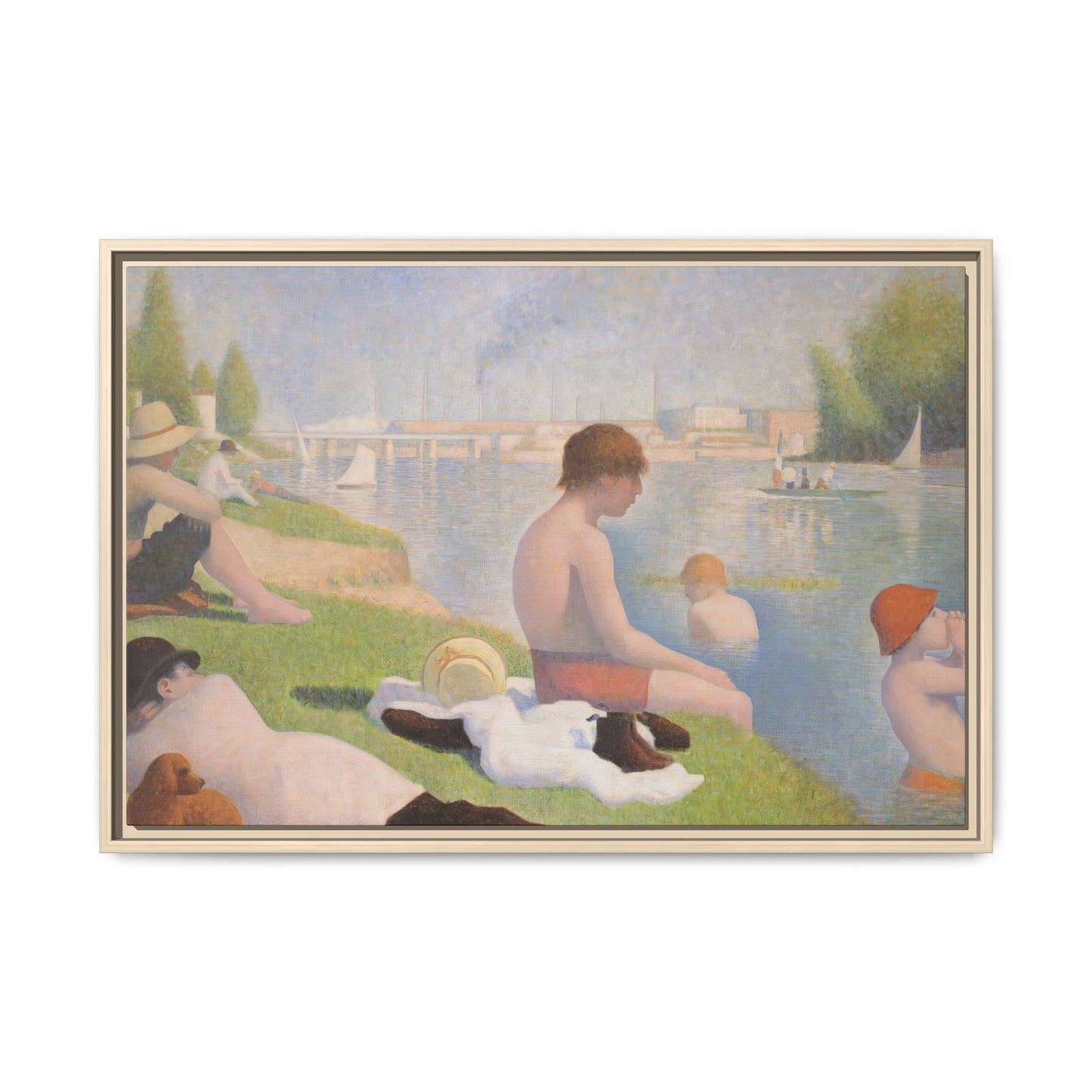 Seurat, Georges - Bathers at Asnières (1884) - Matte Canvas, Framed