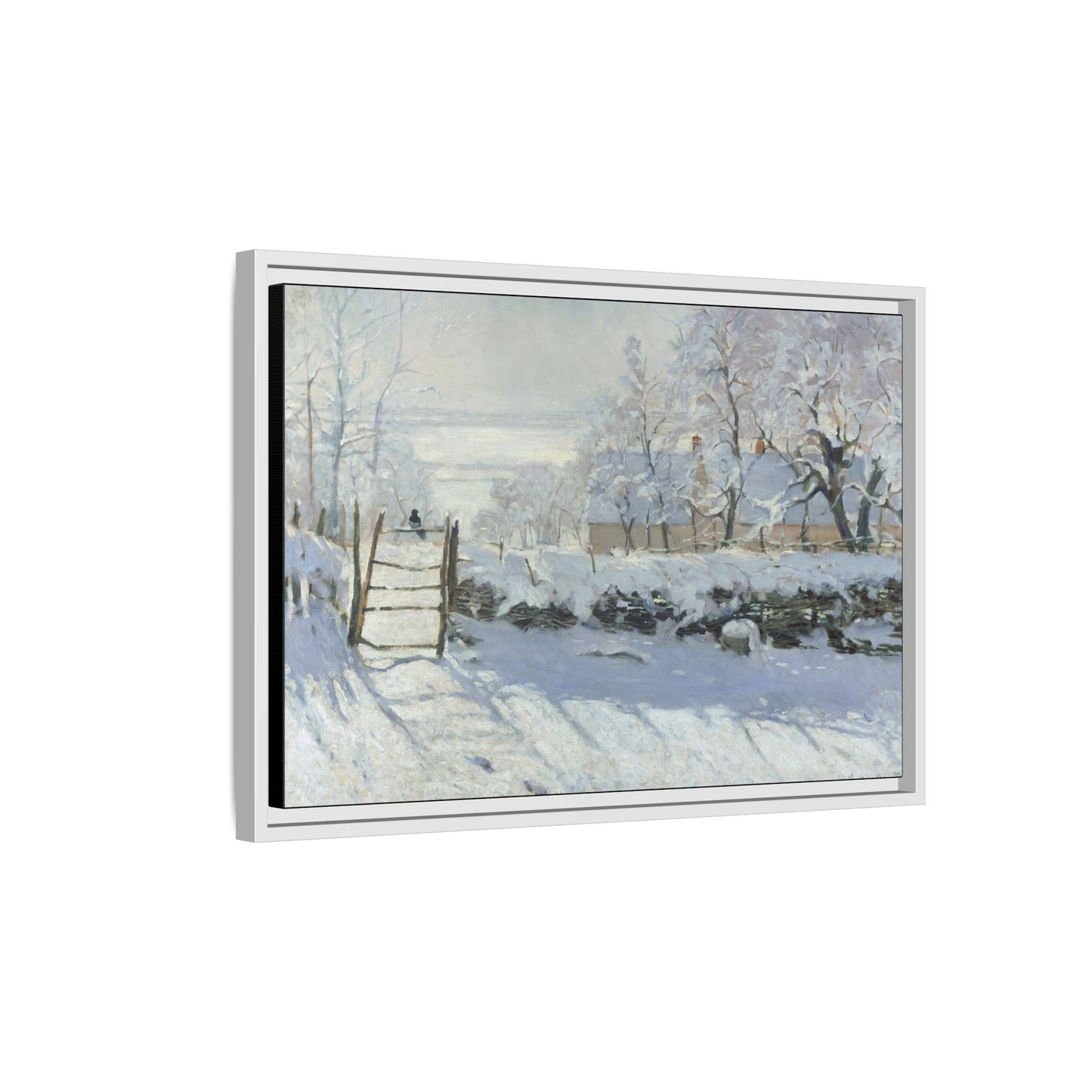 Monet, Claude - The Magpie (1868) - Matte Canvas, Framed