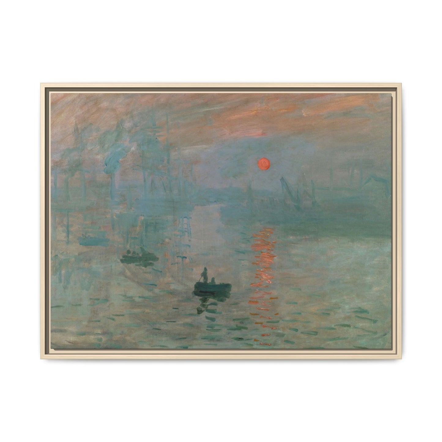 Monet, Claude - Impression, Sunrise (1872) - Matte Canvas, Framed