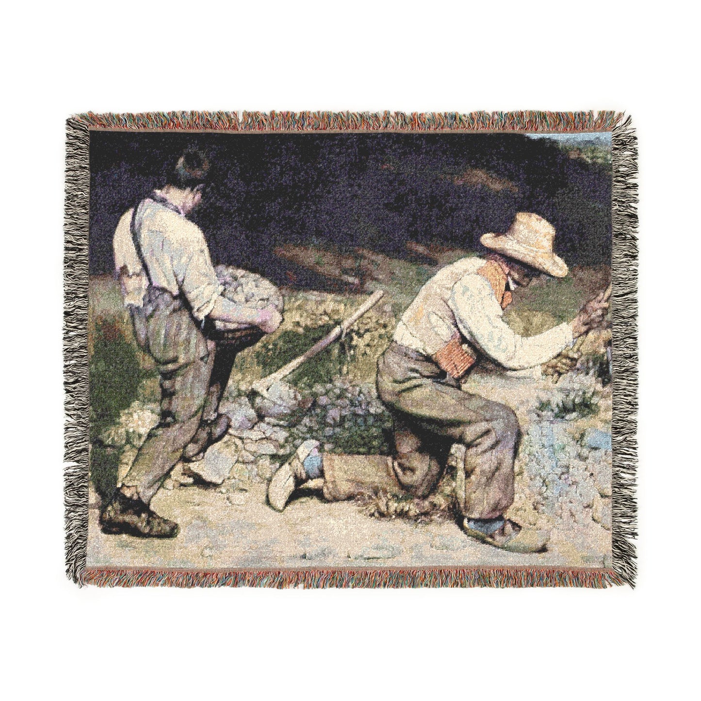 Courbet, Gustave - The Stone Breakers (1850) - Woven Blanket