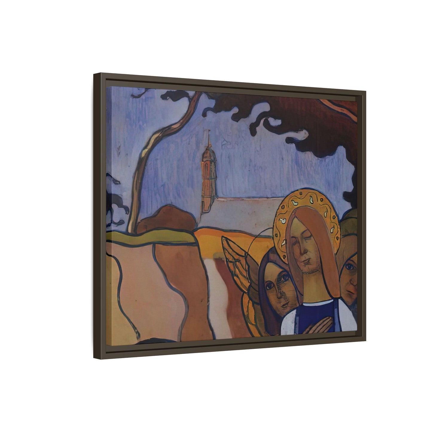 Filiger, Charles - Virgin and Two Angels (1895) - Matte Canvas, Framed