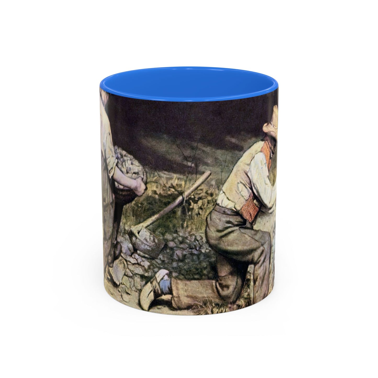 Courbet, Gustave - The Stone Breakers (1850) - Colorful Accent Mugs