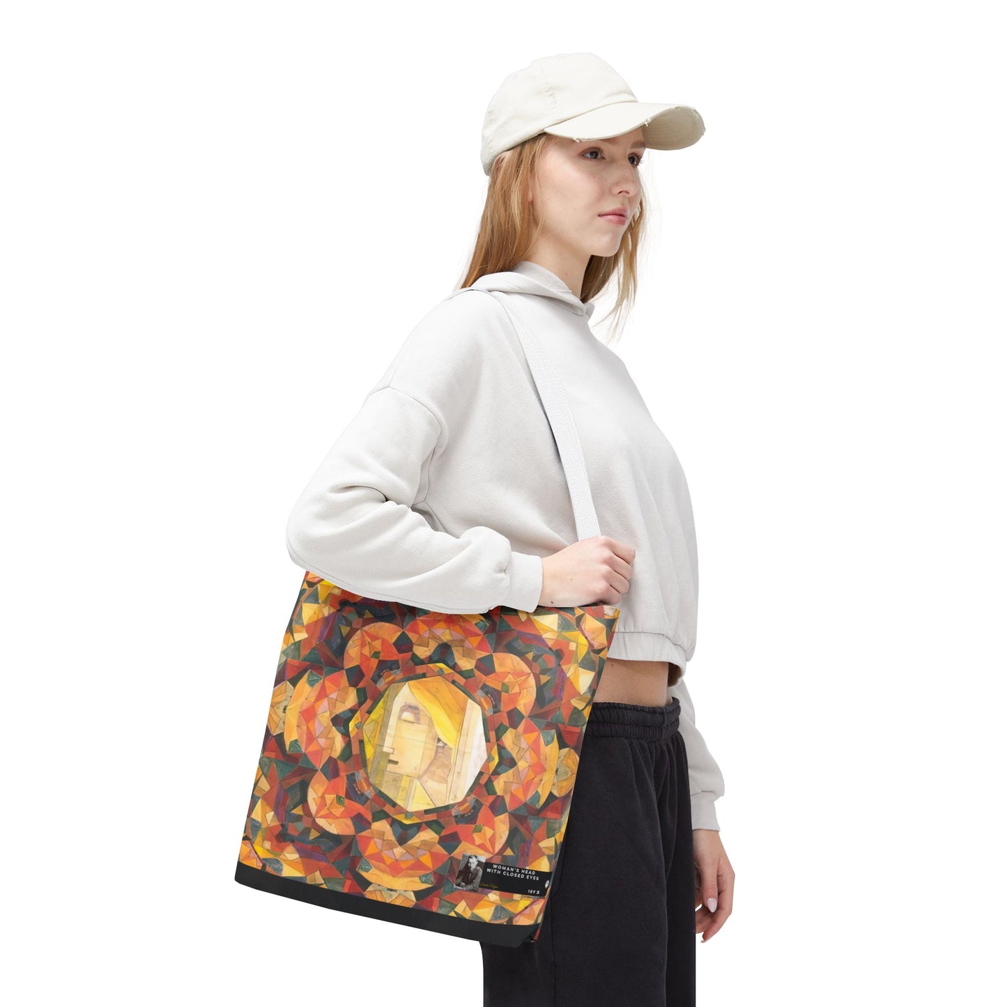 Filiger, Charles - Woman’s Head with Closed Eyes (1893) - Tote Bag
