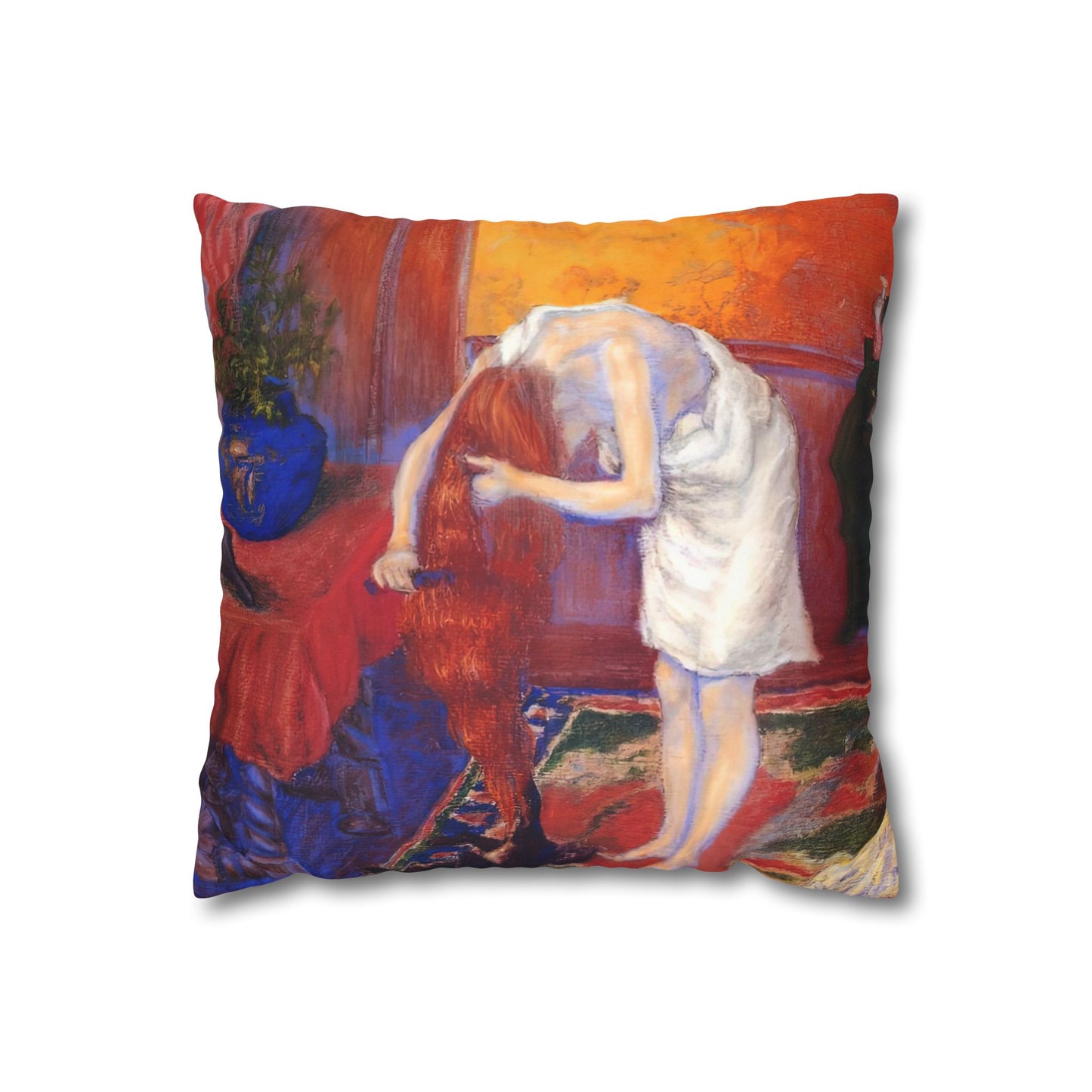 Ranson, Paul - The Golden Head of Hair (1909) - Suede Square Pillowcase