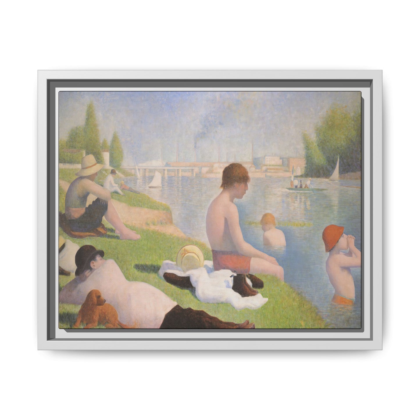 Seurat, Georges - Bathers at Asnières (1884) - Matte Canvas, Framed