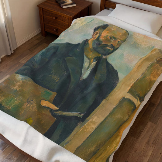 Cézanne, Paul - Portrait of the Artist with a Palette (1890) - Velveteen Plush Blanket