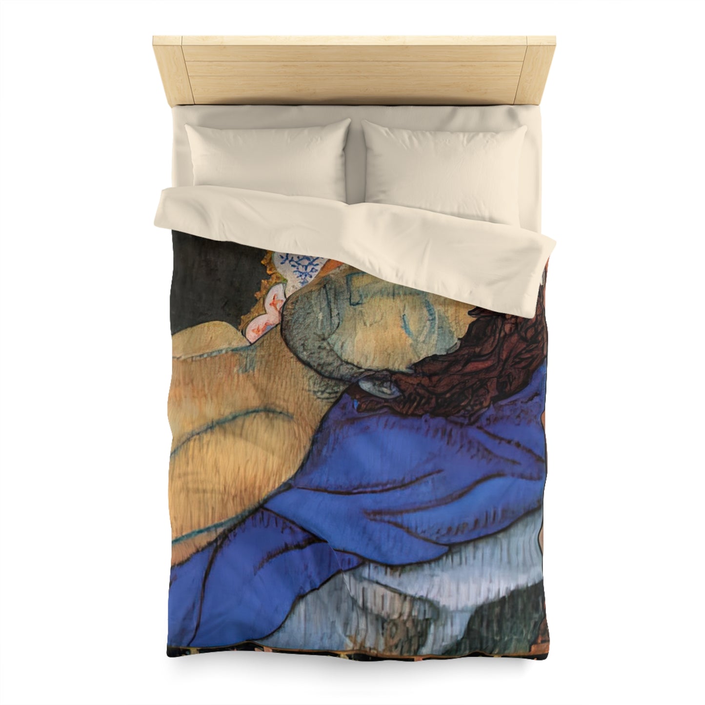Filiger, Charles - The Recumbent Christ (1895) - Microfiber Duvet Cover