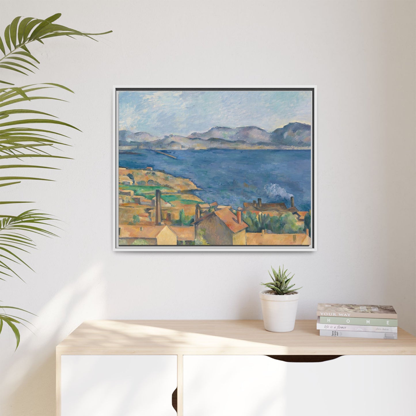 Cézanne, Paul - The Bay of Marseille, Seen from L'Estaque (1885) - Matte Canvas, Framed