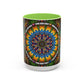 Pacio, Adam - Emerald Arrows Mandala - Colorful Accent Mugs