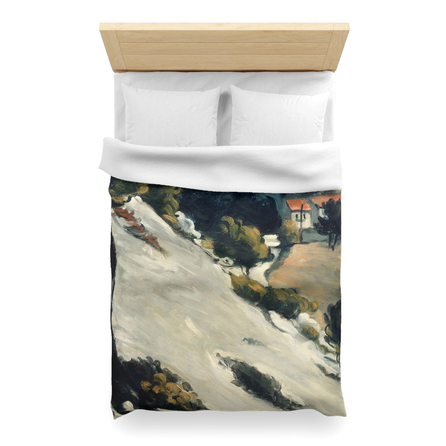 Cézanne, Paul - L’Estaque, Melting Snow (1870) - Microfiber Duvet Cover