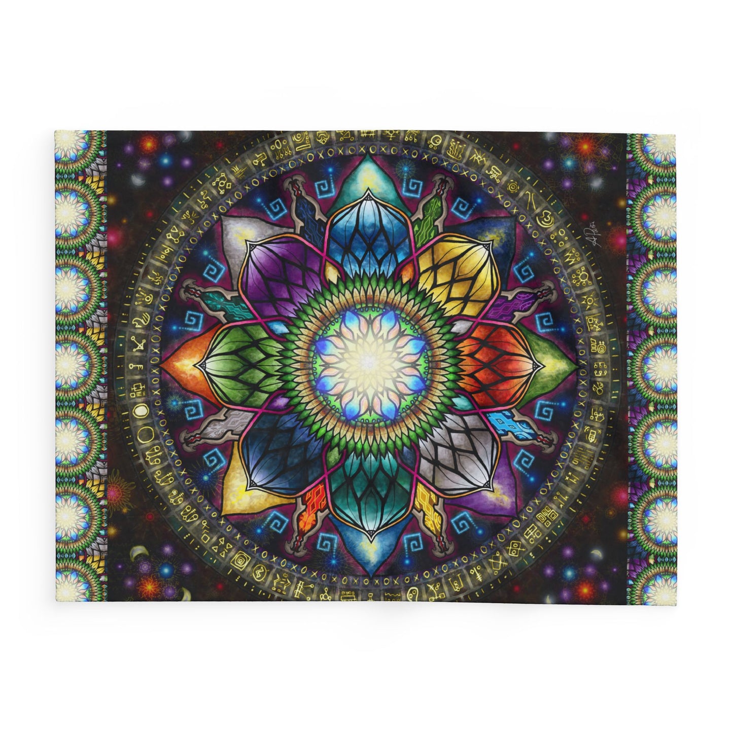 Mystic Jewel Mandala - Arctic Fleece Blanket