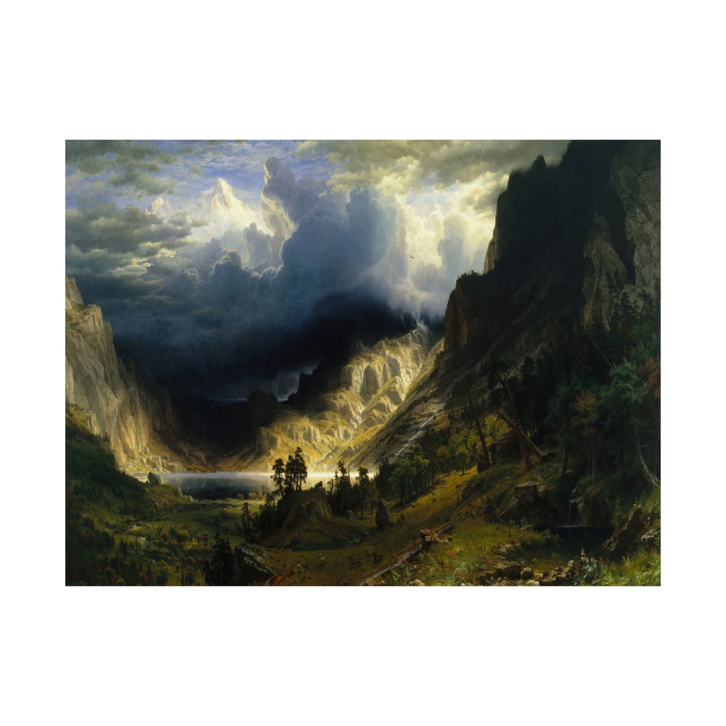 Bierstadt, Albert - A Storm in the Rocky Mountains, Mt. Rosalie (1866) - Satin Posters