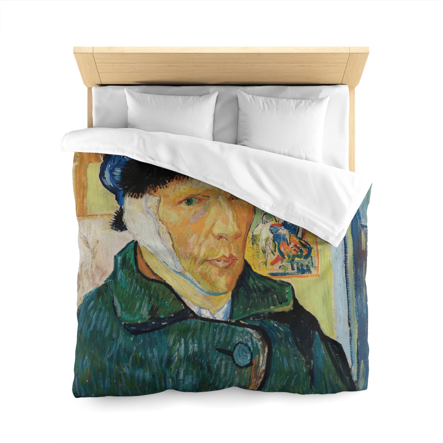 Van Gogh, Vincent - Self Portrait with Bandaged Ear (1889) - Microfiber Duvet Cover