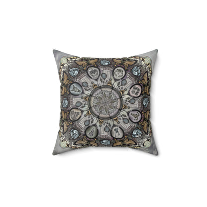 Pacio, Adam - Memento Mori Mandala - Suede Square Pillow