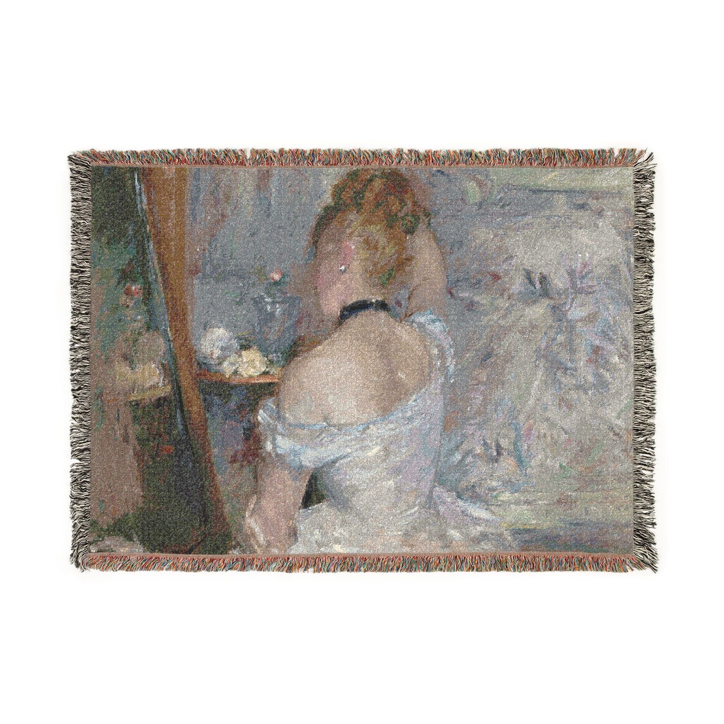 Morisot, Berthe - Woman at Her Toilette (1880) - Woven Blanket