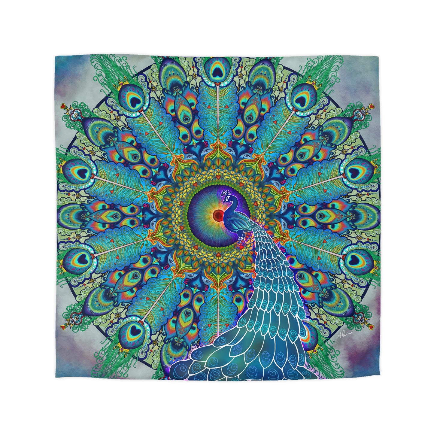 Pacio, Adam - Melek Taus Mandala - Microfiber Duvet Cover