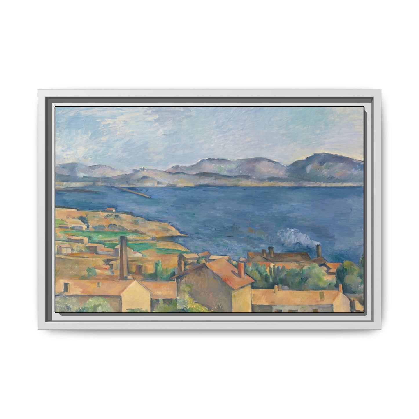 Cézanne, Paul - The Bay of Marseille, Seen from L'Estaque (1885) - Matte Canvas, Framed
