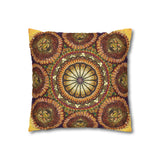 Lion Summer Mandala - Suede Square Pillowcase