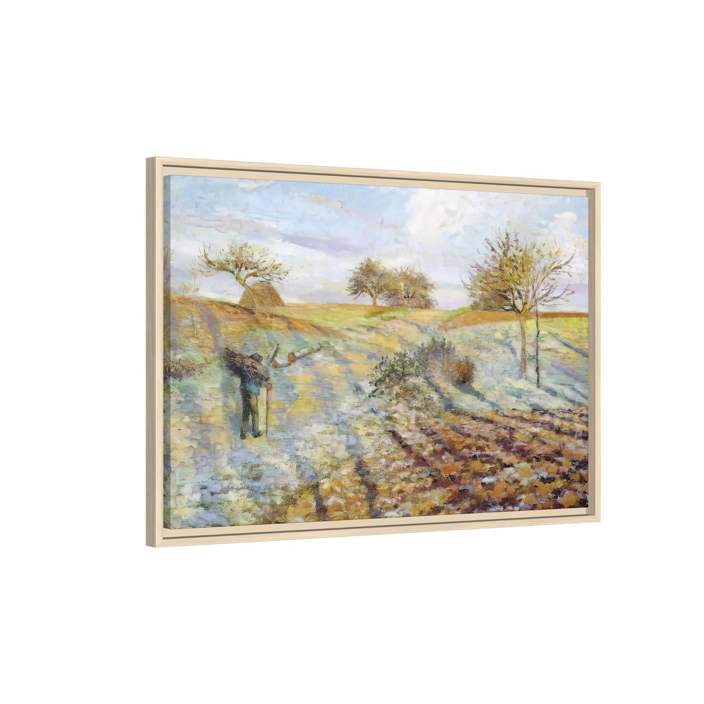 Pissarro, Camille - Hoarfrost (1873) - Matte Canvas, Framed