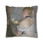 Morisot, Berthe - Woman at Her Toilette (1880) - Suede Square Pillowcase