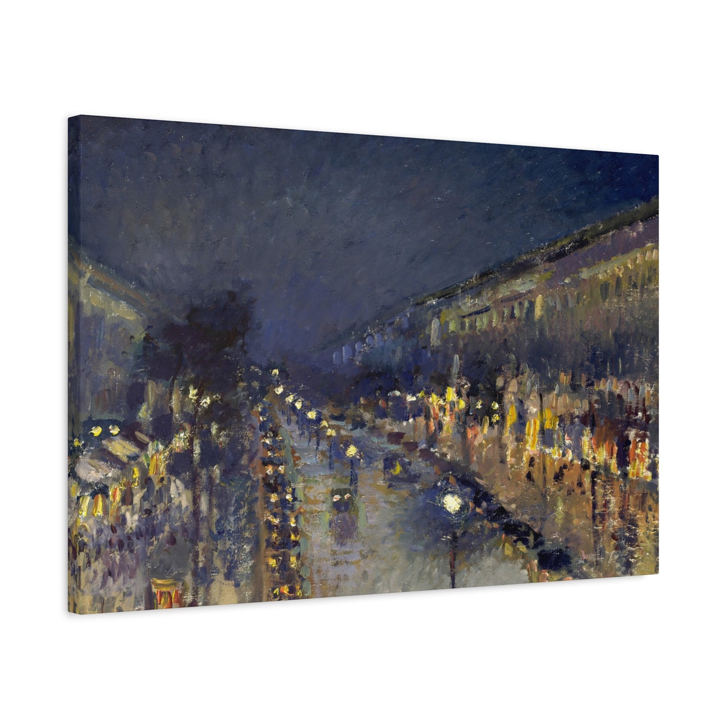 Pissarro, Camille - The Boulevard Montmartre At Night (1897) - Canvas Block, unframed