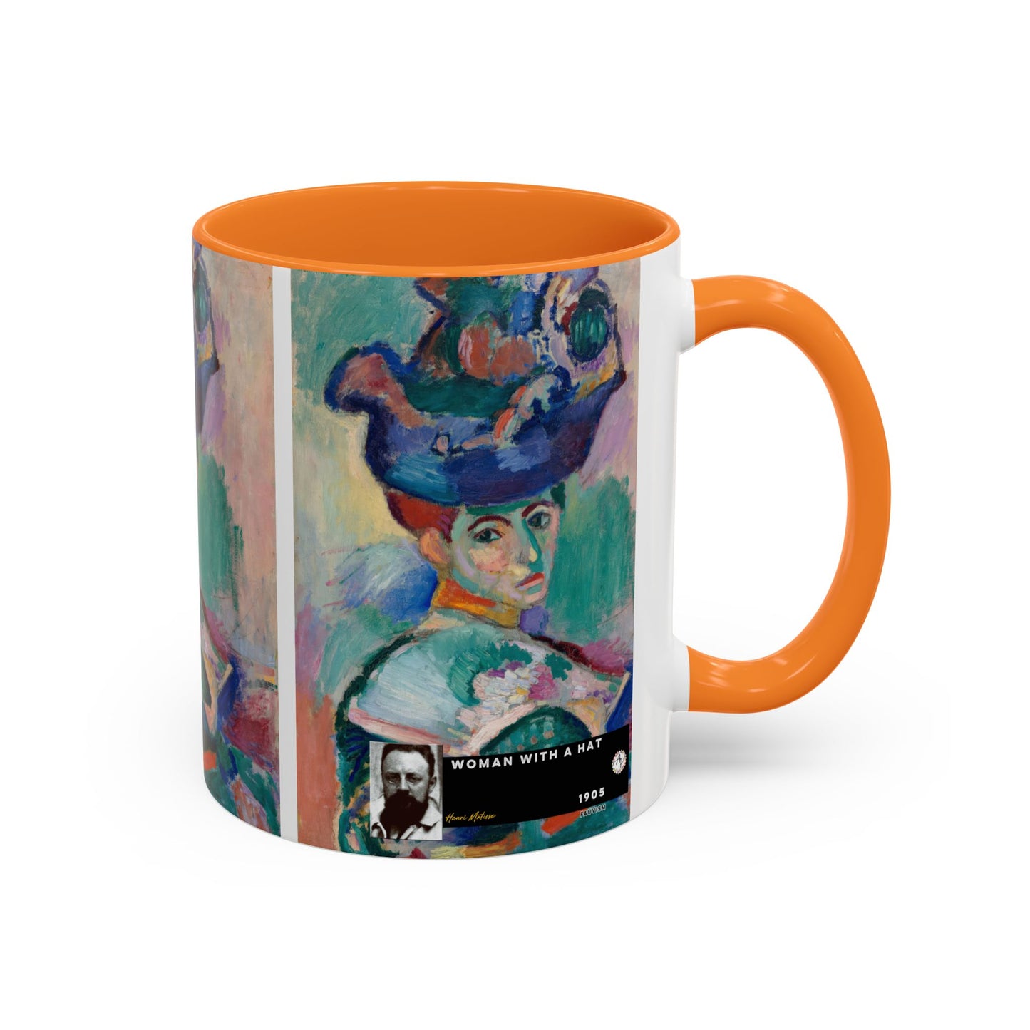 Matisse, Henri - Woman with a Hat (1905) - Colorful Accent Mugs