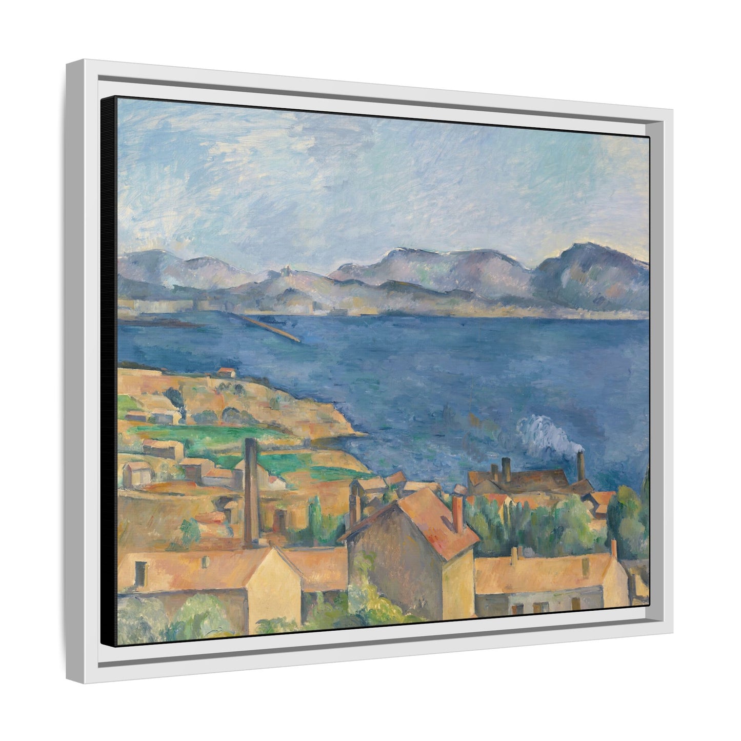 Cézanne, Paul - The Bay of Marseille, Seen from L'Estaque (1885) - Matte Canvas, Framed