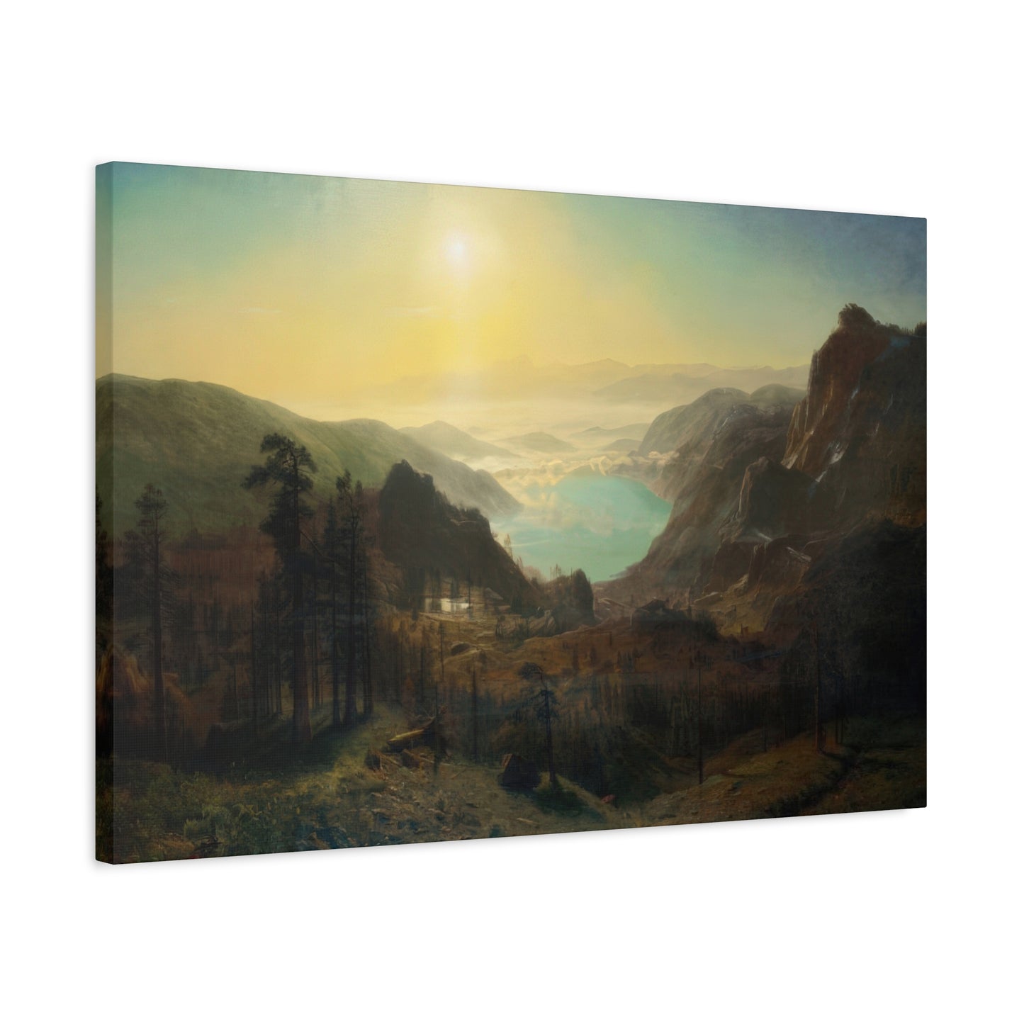 Bierstadt, Albert - Donner Lake from the Summit (1873) - Canvas Block, unframed