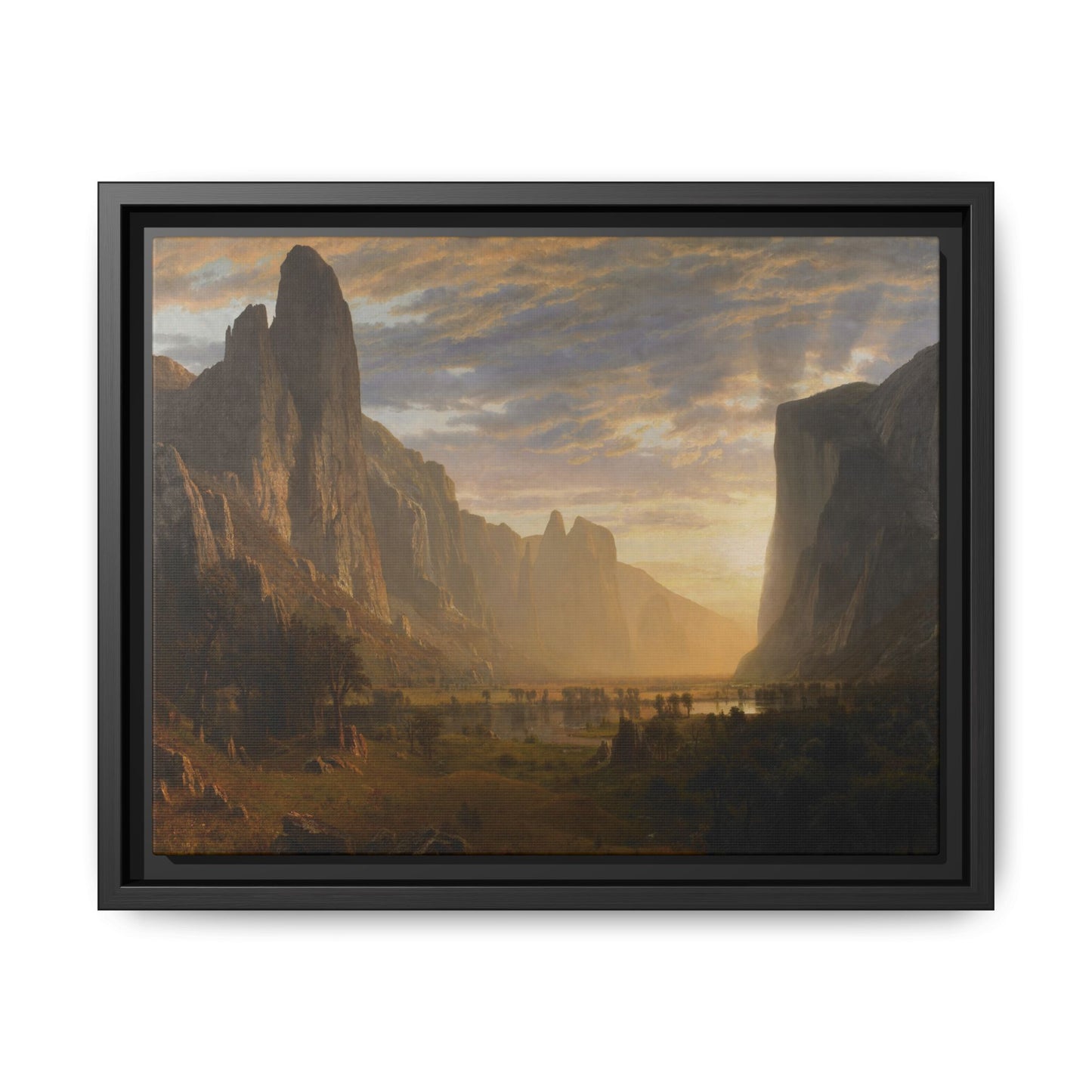 Bierstadt, Albert - Looking Down Yosemite Valley (1865) - Matte Canvas, Framed