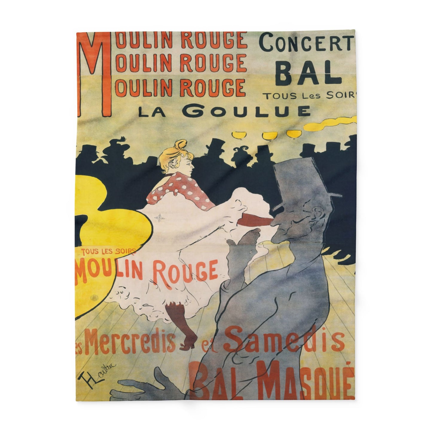 Toulouse-Lautrec, Henri - Moulin Rouge - La Goulue (1891) - Arctic Fleece Blanket