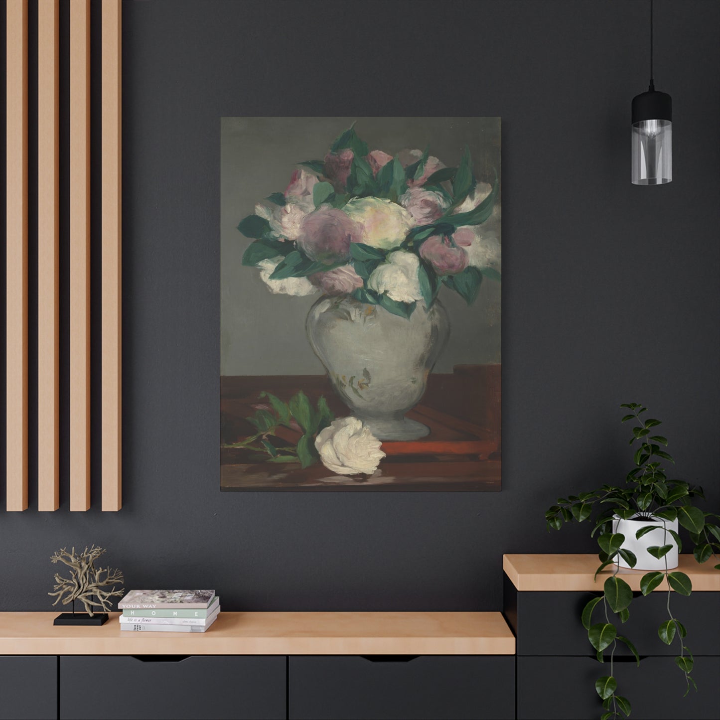Manet, Édouard - Peonies (1864) - Canvas Block, unframed