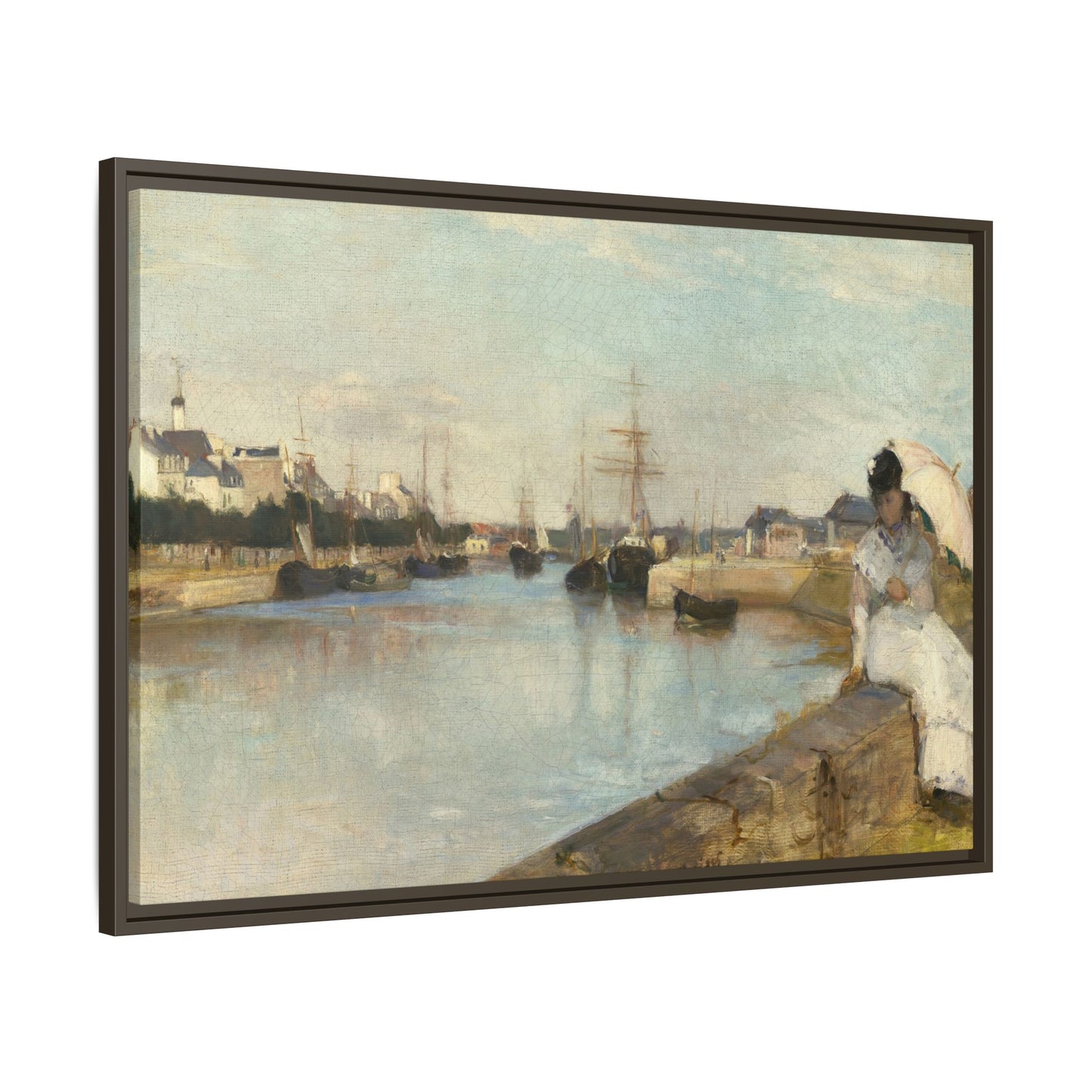 Morisot, Berthe - The Harbor at Lorient (1869) - Matte Canvas, Framed