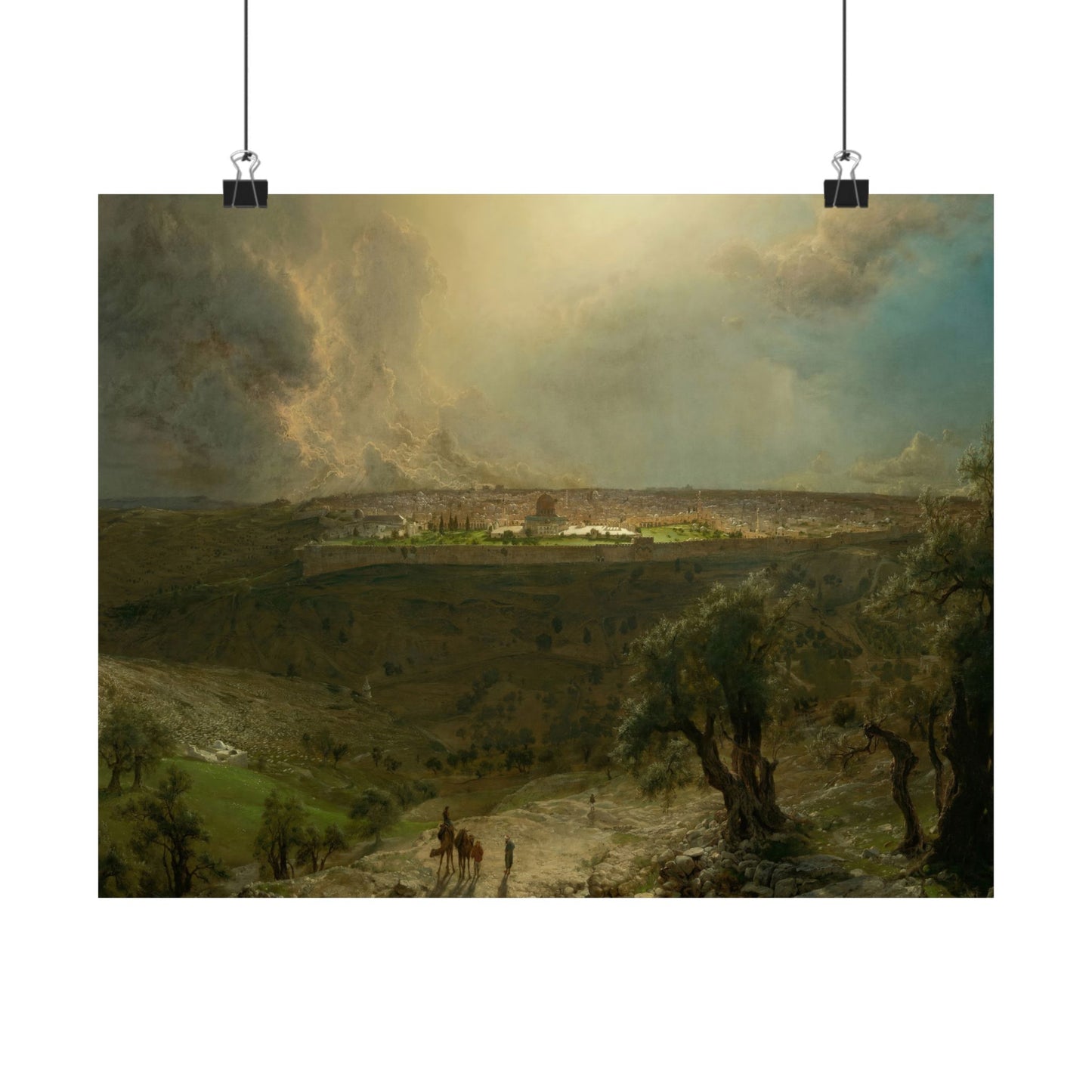 Church, Frederic Edwin -  Jerusalem from the Mount of Olives  (1870) - Satin Posters