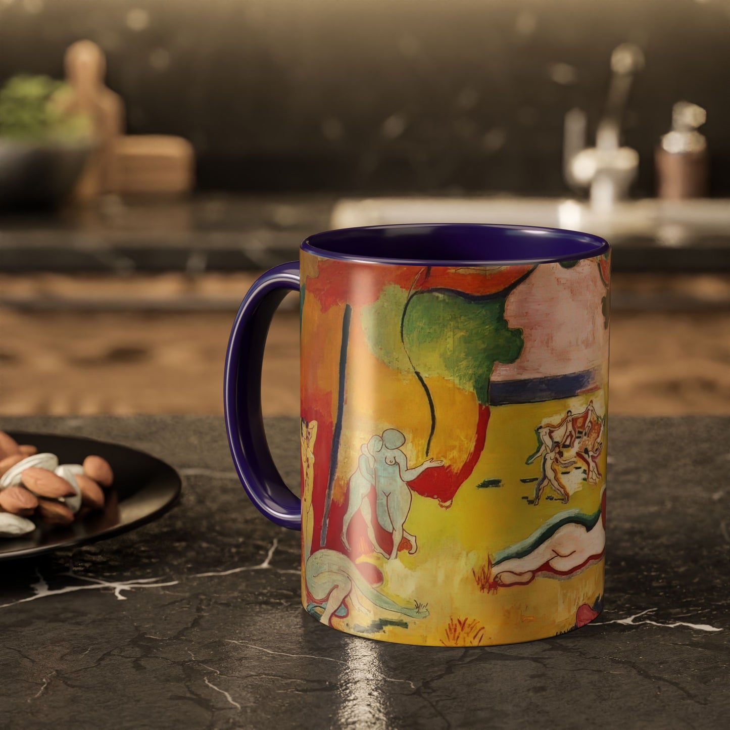 Matisse, Henri - The Joy of Life (1905) - Colorful Accent Mugs