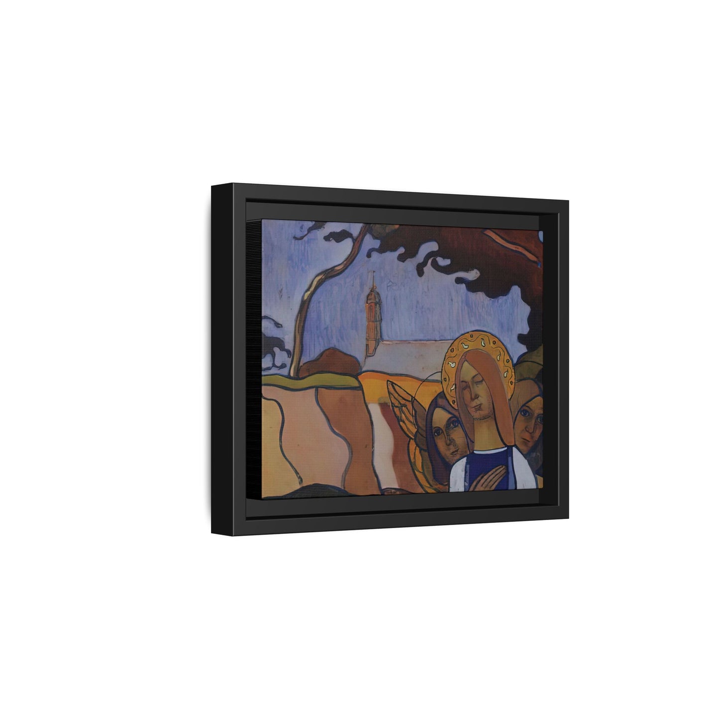 Filiger, Charles - Virgin and Two Angels (1895) - Matte Canvas, Framed