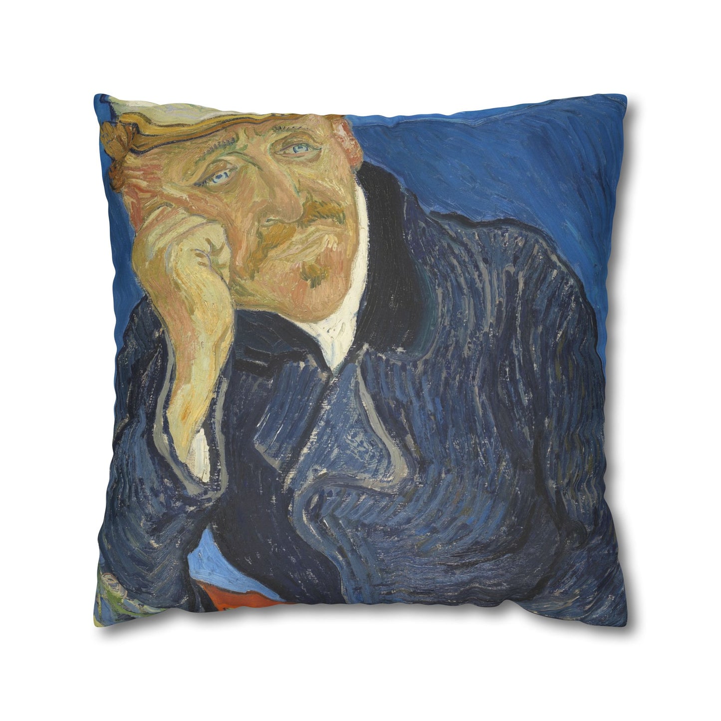 Van Gogh, Vincent - Portrait of Dr. Paul Gachet (1890) - Suede Square Pillowcase